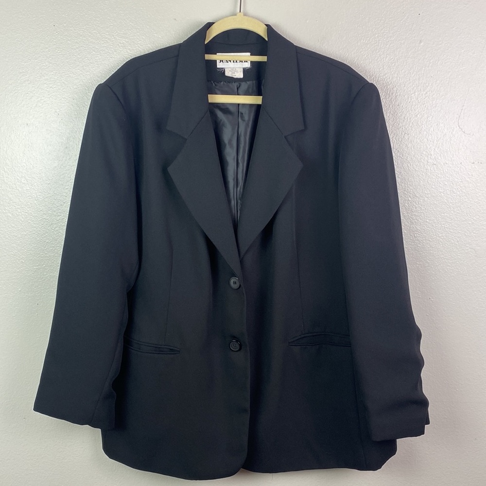 Joan Leslie | Plus Size Vintage Single Breasted Black Blazer 20W